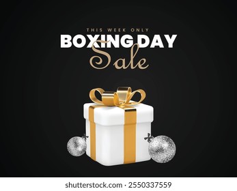 Boxing Day Sale. Boxing day sale creative banner, poster, social media post, postcard, post card, greetings card, web banner, template, background, backdrop design etc.