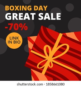 Boxing day sale design with christmas and discount boxes