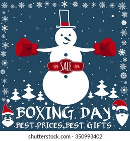 Boxing day sale design. Invitation card, festive background