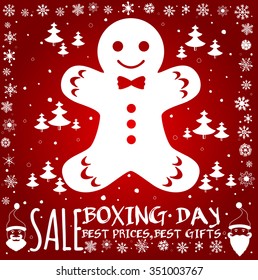 Boxing day sale design. Invitation card, festive background