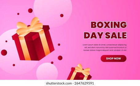 Boxing Day Sale Festive Holiday Shopping Banner