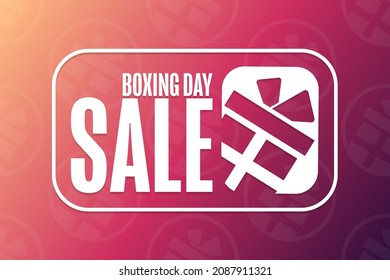 Boxing Day Sale. Holiday concept. Template for background, banner, card, poster with text inscription. Vector EPS10 illustration