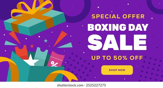 boxing day sale horizontal banner illustration design