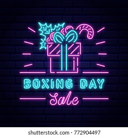 Happy Boxing Day Messages, Wishes, Quotes, And Images 73 Boxing Day sale neon illustration. Brick wall background