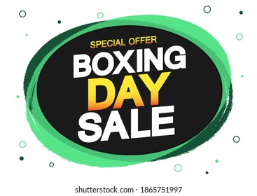 Boxing Day Sale, offer banner design template, Christmas special offer, discount tag, vector illustration