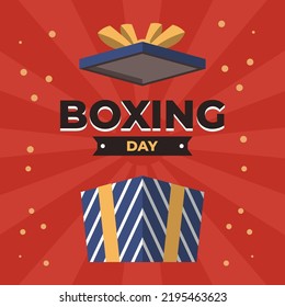 Boxing day sale poster and illustration 
