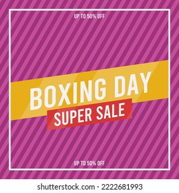 boxing day sale poster with simple and flat design suitable for marketing,sale,social media post, promotion and more. vector poster. boxing day sale.