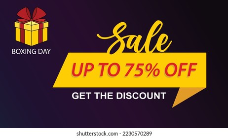 Boxing day sale poster. Special offer boxing day background vector design illustration. Boxing day sale background. Boxing day sale up to 75% OFF banner. Shop now