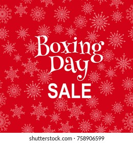 Boxing day sale poster with stylized snowflakes