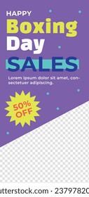 Boxing Day Sale. Boxing Day promotion design. Boxing Day background. December 26. Cartoon Vector illustration Template for Poster, Banner, Flyer, Card, post. Lowest price, Promo, Best deal.