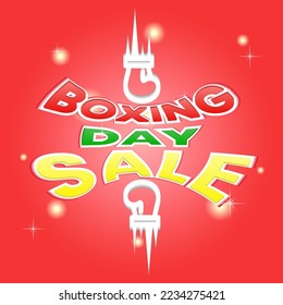 boxing day sale promotion. simpel and modern style. white, red, green and yellow. use for poster, banner, advert and ads