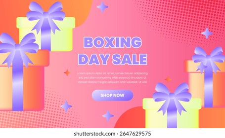 Boxing Day Sale Promotion Vector Graphic With Gift Boxes Design