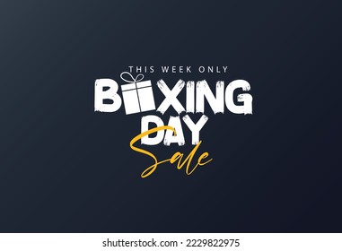 Boxing Day Sale with red, black Background, Banner, Poster or Flyer Design 