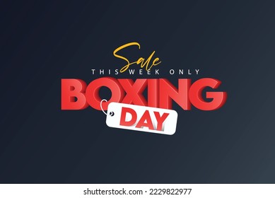 Boxing Day Sale with red, black Background, Banner, Poster or Flyer Design 