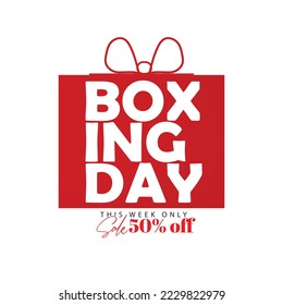 Boxing Day Sale with red, black Background, Banner, Poster or Flyer Design 