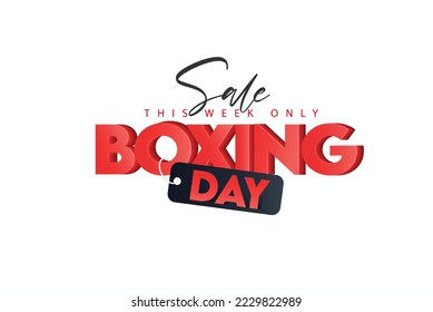 Boxing Day Sale with red, black Background, Banner, Poster or Flyer Design 