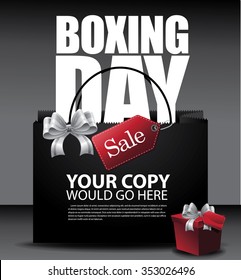 Boxing Day Sale shopping bag background. EPS 10 vector illustration.