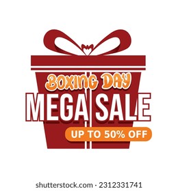 Boxing day sale shopping concept. Template for background, banner, card, poster with text inscription
