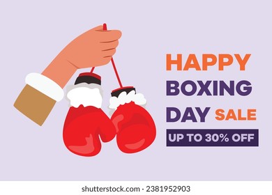 Boxing day sale shopping concept. Colored flat vector illustration isolated.