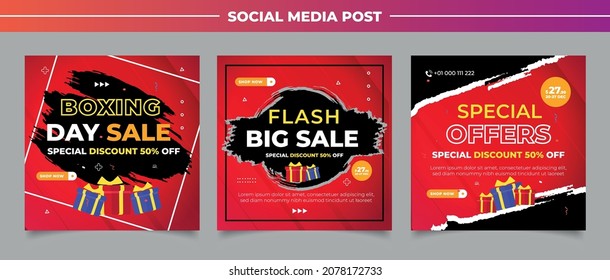 Boxing day sale social media post collection