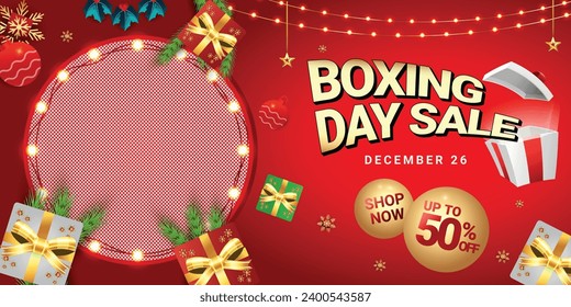 BOXING DAY SALE SOCIAL MEDIA POST BACKGROUND BANNER FLYER DISCOUNT DECEMBER END YEAR TEMPLATE 6