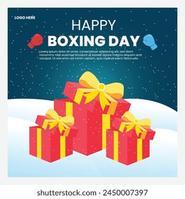 boxing day sale social media post design template