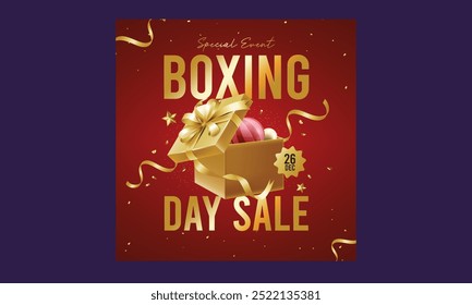 Boxing Day Sale Socials Media.  vector illustration