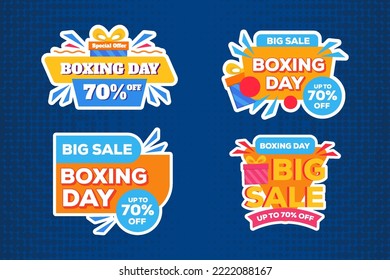 boxing day sale sticker template set