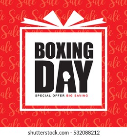 Boxing Day Sale template design. Happy Boxing Day vector illustration. 