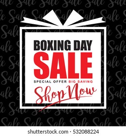 Boxing Day Sale template design. Happy Boxing Day vector illustration. 