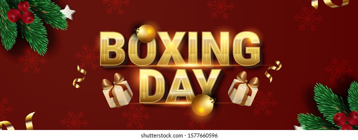 Boxing Day Sale Vector Illustration, Boxing Glove  With Gift Box