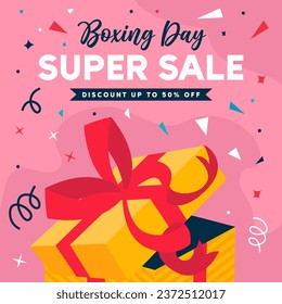 Boxing day sale vector illustration,boxing day sale background with gift boxes. Vector eps 10