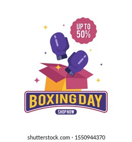 Boxing day sale web banner illustration vector