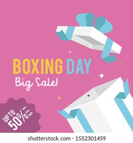 Boxing day sale web banner illustration vector