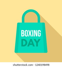 Boxing day shop bag logo set. Flat set of boxing day shop bag vector logo for web design