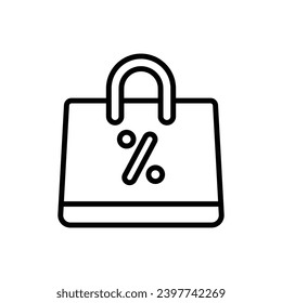 Boxing Day Shopping Bag Outline Icon Vector Illustration