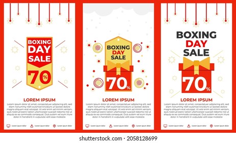 boxing day social media stories template collection design