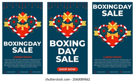 boxing day social media stories template collection design