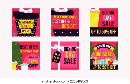Boxing day social posts for promotion set.