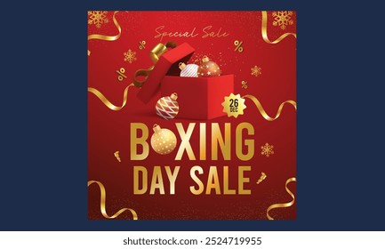 Boxing Day Socials Media. Vector illustration. 