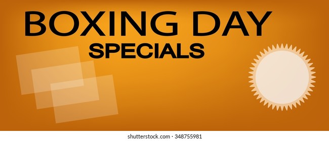 Boxing Day Special on Orange Banner with Paper Shopping Bags, Sign for Start Christmas Shopping Season.