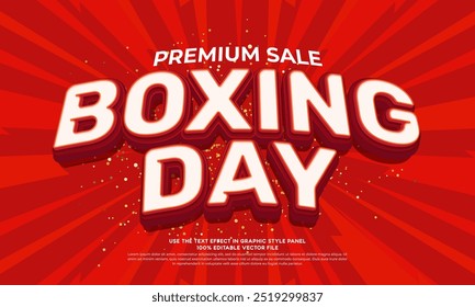 Boxing day text effect editable 3d text style. Special offer boxing day background vector design illustration