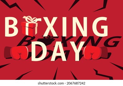 boxing day text and gloves poster