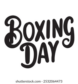 Letras de texto do Boxing Day. Arte vetorial desenhada à mão.