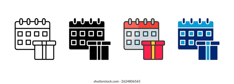 Boxing Day Tradition Icon Set Multiple Style Collection