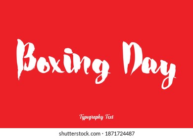 Boxing Day Typography On Red Background