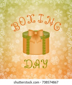 Boxing Day. Vector card. Background with snowflakes.