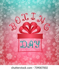 Boxing Day. Vector card. Background with snowflakes.