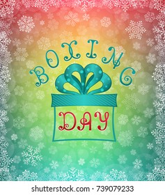 Boxing Day. Vector card. Background with snowflakes.