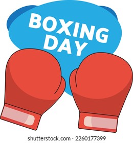 boxing day vector cartoon red glove icon